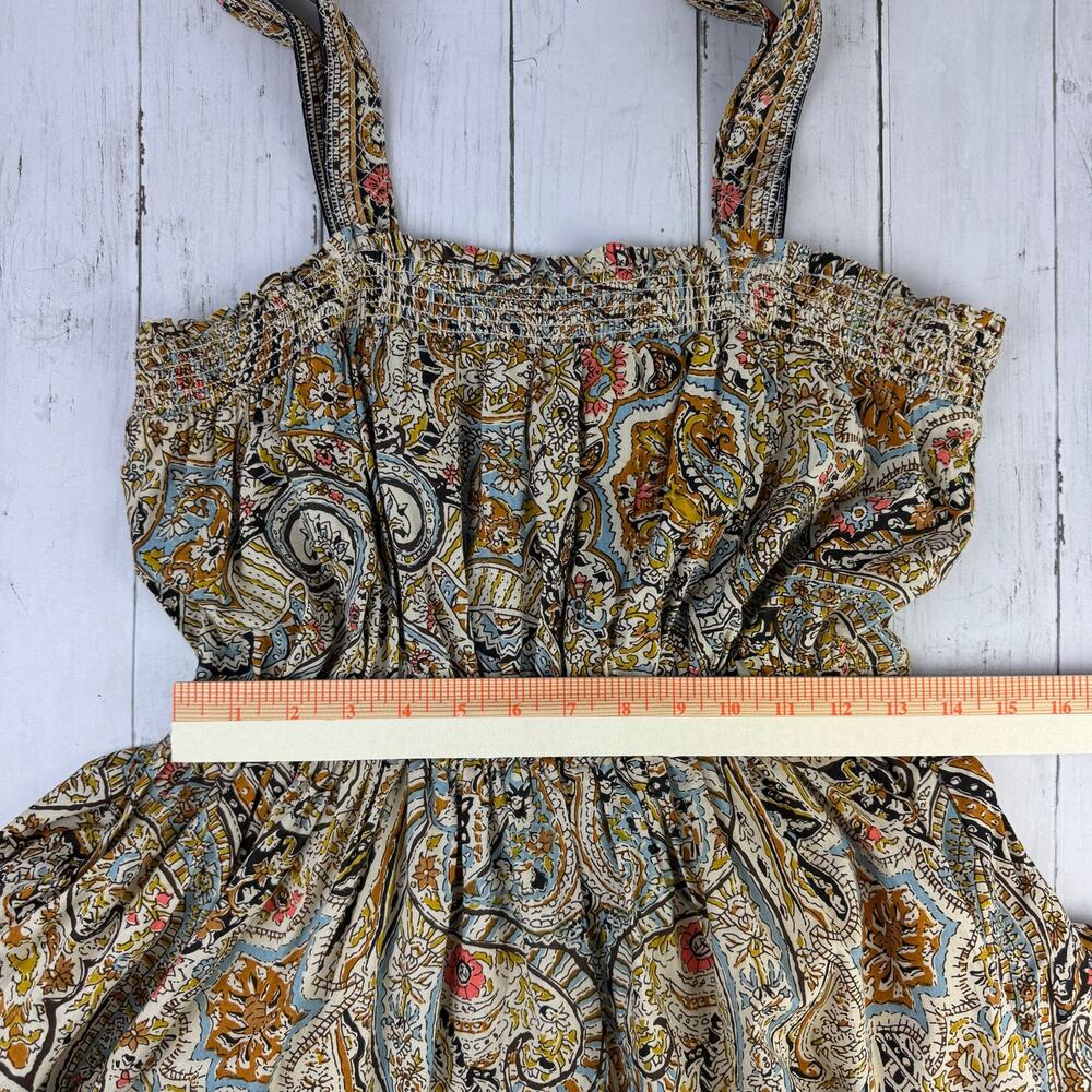 Cleobella Kaleidoscope Rosalie Ruffled Tiered Smocked Midi Dress Boho Size Large - Picture 11 of 14